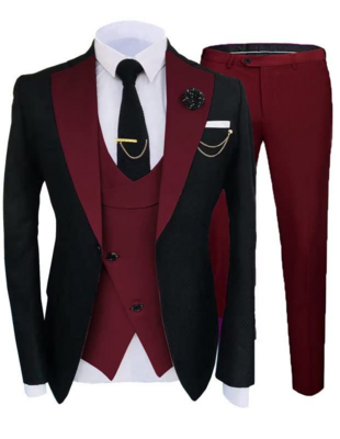 black plain mixed mallon suit
